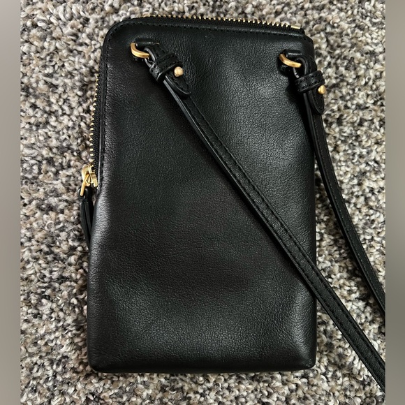 Tory Burch Black and Gold Charlie Mini Phone Crossbody Bag Purse - Picture 4 of 10